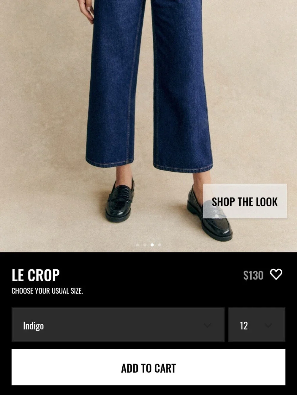 Sezane Le Crop Indigo - Size 10